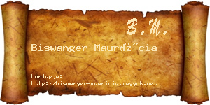 Biswanger Maurícia névjegykártya
